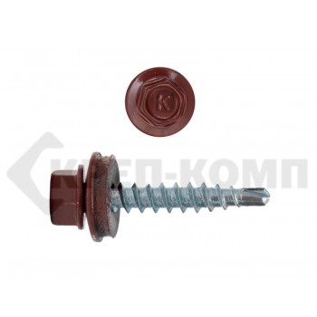 Саморез кровельный 4,8х29 RAL3009, оксидно-красный К Prokrep (3500шт) Prokrep