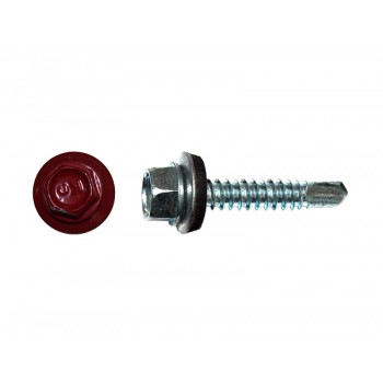 Саморез кровельный 5,5х19 RAL3003, красный рубин К Prokrep (4000шт) Prokrep