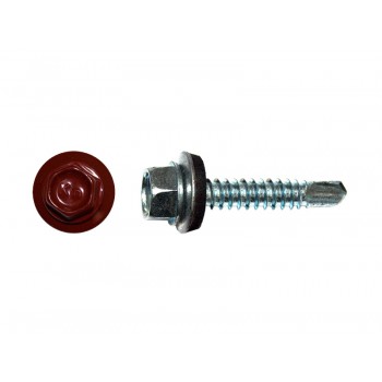 Саморез кровельный 5,5х19 RAL3011, красно-коричневый К Prokrep (4000шт) Prokrep