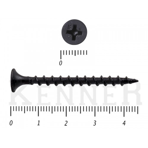 Саморез черный по дереву усиленный Kn KENNER 3,5х45 Средняя фасовка (1кг/400) KENNER Саморез черный по дереву усиленный Kn KENNER 3,5х45 Средняя фасовка (1кг/400) KENNER