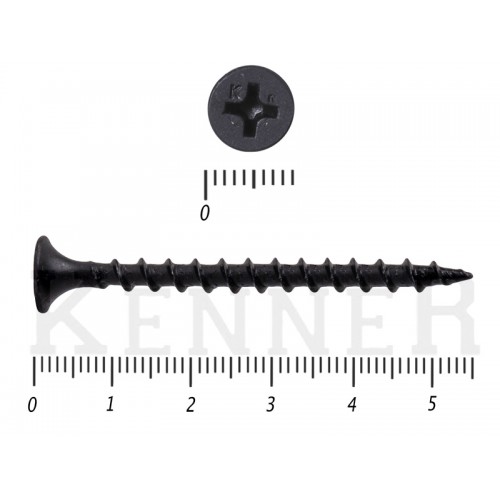 Саморез черный по дереву усиленный Kn KENNER 3,5х55 Средняя фасовка (1кг/300) KENNER Саморез черный по дереву усиленный Kn KENNER 3,5х55 Средняя фасовка (1кг/300) KENNER