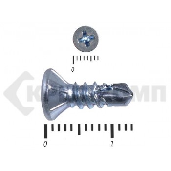 Саморез потай, цинк 3.9 х 13 сверло, DIN 7504P Малая фасовка (250шт) Prokrep