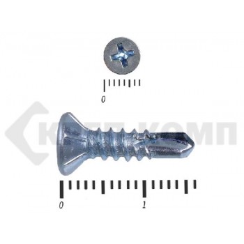 Саморез потай, цинк 3.9 х 16 сверло, DIN 7504P Малая фасовка (200шт) Prokrep