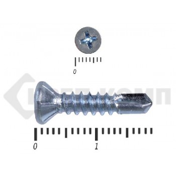 Саморез потай, цинк 3.9 х 19 сверло, DIN 7504P Малая фасовка (200шт) Prokrep