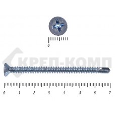 Саморез потай, цинк 4.8 x 70 сверло, DIN 7504P Малая фасовка (25шт) Prokrep