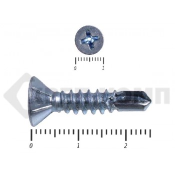 Саморез потай, цинк 5.5 x 25 сверло, DIN 7504P Малая фасовка (50шт) Prokrep