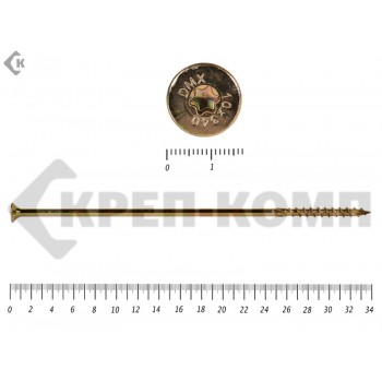 Саморезы Конструкционные, потай Torx, желтый цинк10х340 мм Prokrep (20 шт) Prokrep