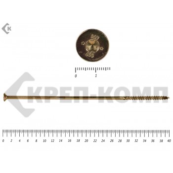 Саморезы Конструкционные, потай Torx, желтый цинк10х400 мм Prokrep (20 шт) Prokrep