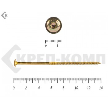 Саморезы с прессшайбой Torx, по дереву, желтый цинк6.0х140 мм Prokrep (50 шт) Prokrep