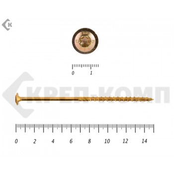 Саморезы с прессшайбой Torx, по дереву, желтый цинк6.0х150 мм Prokrep (50 шт) Prokrep