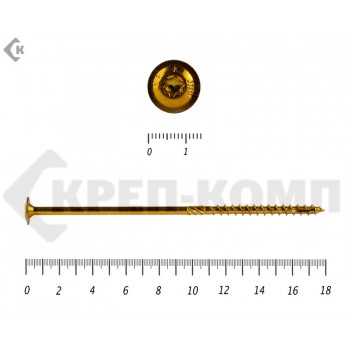 Саморезы с прессшайбой Torx, по дереву, желтый цинк6.0х180 мм Prokrep (50 шт) Prokrep