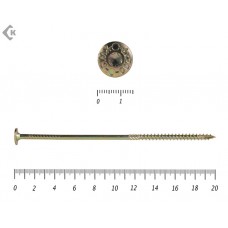 Саморезы с прессшайбой Torx, по дереву, желтый цинк8.0х200 мм Prokrep (50 шт) Prokrep