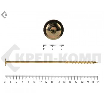 Саморезы с прессшайбой Torx, по дереву, желтый цинк8.0х320 мм Prokrep (25 шт) Prokrep