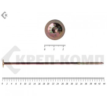 Саморезы с прессшайбой Torx, по дереву, желтый цинк8.0х440 мм Prokrep (20 шт) Prokrep