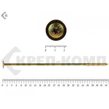 Саморезы с прессшайбой Torx, по дереву, желтый цинк8.0х450 мм Prokrep (20 шт) Prokrep