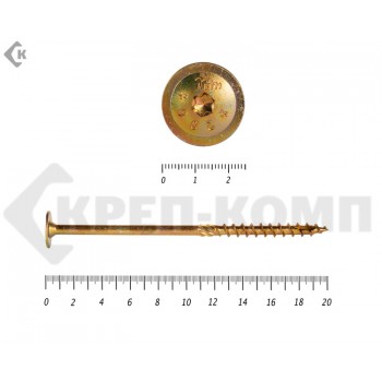 Саморезы с прессшайбой Torx, по дереву, желтый цинк10х200 мм Prokrep (25 шт) Prokrep