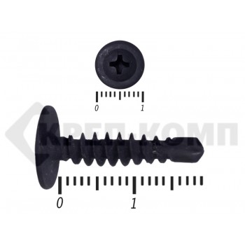 Саморез с прессшайбой сверло Чёрный фосфат 4,2х19 Малая фасовка (100шт) Prokrep