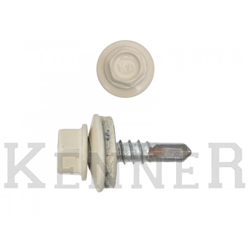 Саморез кровельный 4,8х19 RAL1015, светлая слоновая кость Kn KENNER Средняя фасовка (300шт) KENNER Саморез кровельный 4,8х19 RAL1015, светлая слоновая кость Kn KENNER Средняя фасовка (300шт) KENNER