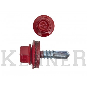 Саморез кровельный 4,8х19 RAL3003, красный рубин Kn KENNER Средняя фасовка (300шт) KENNER