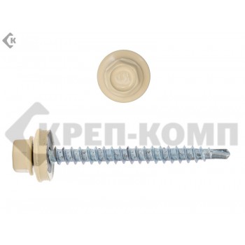 Саморез кровельный 4,8х51 RAL1014, слоновая кость К Prokrep Средняя фасовка (100шт) Prokrep