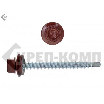 Саморез кровельный 4,8х51 RAL3009, оксидно-красный К Prokrep Средняя фасовка (100шт) Prokrep