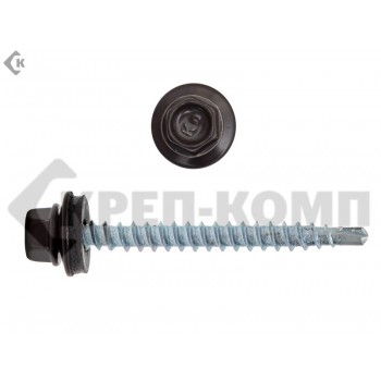 Саморез кровельный 4,8х51 RAL8019, серо-коричневый К Prokrep (2000шт) Prokrep