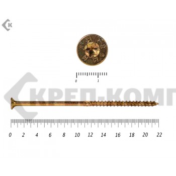 Саморезы Конструкционные, потай Torx, желтый цинк8.0х200 мм ПРОФИ HIMTEX (50 шт) HIMTEX