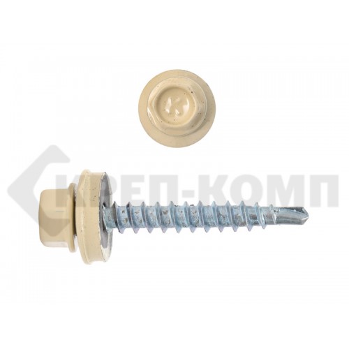 Саморез кровельный 4,8х35 RAL1014, слоновая кость К Prokrep (3000шт) Prokrep Саморез кровельный 4,8х35 RAL1014, слоновая кость К Prokrep (3000шт) Prokrep