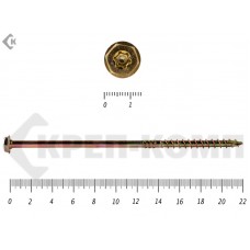 Саморезы по дереву желтые, шестигранные Torx 8х220 мм Prokrep (50 шт) Prokrep