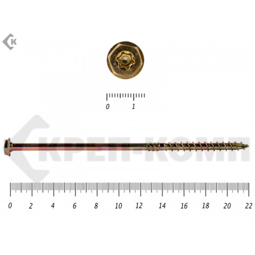 Саморезы по дереву желтые, шестигранные Torx 8х220 мм Prokrep (50 шт) Prokrep Саморезы по дереву желтые, шестигранные Torx 8х220 мм Prokrep (50 шт) Prokrep