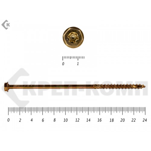 Саморезы по дереву желтые, шестигранные Torx 8х240 мм Prokrep (50 шт) Prokrep Саморезы по дереву желтые, шестигранные Torx 8х240 мм Prokrep (50 шт) Prokrep