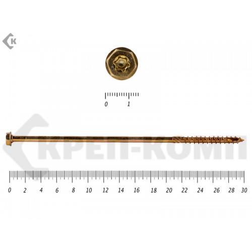Саморезы по дереву желтые, шестигранные Torx 8х300 мм Prokrep (50 шт) Prokrep Саморезы по дереву желтые, шестигранные Torx 8х300 мм Prokrep (50 шт) Prokrep