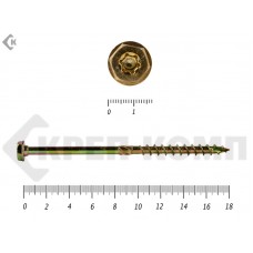 Саморезы по дереву желтые, шестигранные Torx 10х180 мм Prokrep (25 шт) Prokrep