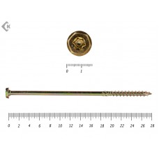 Саморезы по дереву желтые, шестигранные Torx 10х280 мм Prokrep (20 шт) Prokrep