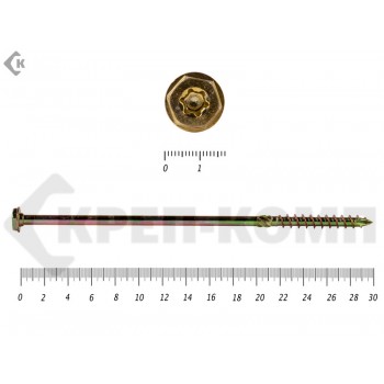 Саморезы по дереву желтые, шестигранные Torx 10х300 мм Prokrep (20 шт) Prokrep