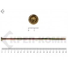 Саморезы по дереву желтые, шестигранные Torx 10х400 мм Prokrep (20 шт) Prokrep