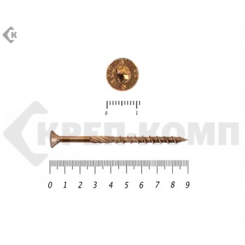 Саморезы Конструкционные, потай Torx, желтый цинк6.0х 90 мм ПРОФИ HIMTEX (10 шт) HIMTEX