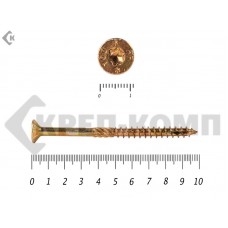 Саморезы Конструкционные, потай Torx, желтый цинк6.0х100 мм ПРОФИ HIMTEX (10 шт) HIMTEX