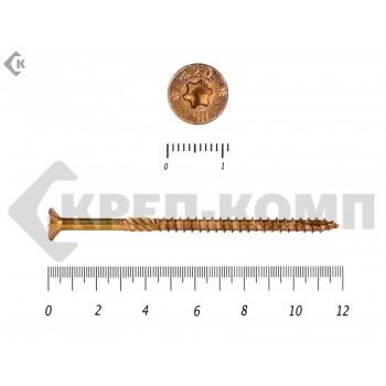 Саморезы Конструкционные, потай Torx, желтый цинк6.0х120 мм ПРОФИ HIMTEX (10 шт) HIMTEX