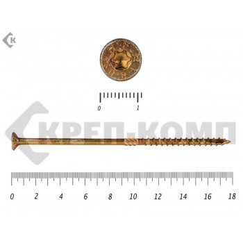 Саморезы Конструкционные, потай Torx, желтый цинк6.0х180 мм ПРОФИ HIMTEX (10 шт) HIMTEX