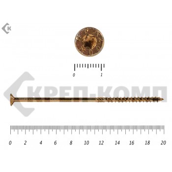 Саморезы Конструкционные, потай Torx, желтый цинк6.0х200 мм ПРОФИ HIMTEX (10 шт) HIMTEX