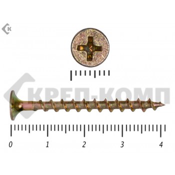 Саморез жёлтый цинк PH-2, по дереву 3,5х41 Малая фасовка (50шт) Prokrep