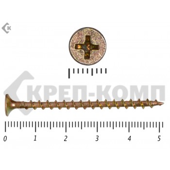 Саморез жёлтый цинк PH-2, по дереву 3,5х51 Малая фасовка (40шт) Prokrep