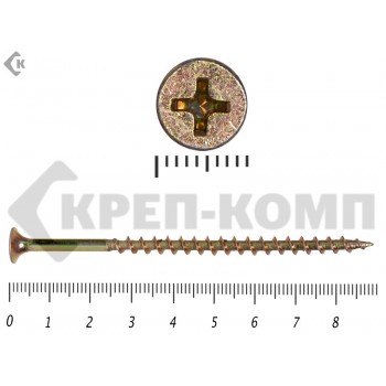 Саморез жёлтый цинк PH-2, по дереву 4,8х 89 Малая фасовка (10шт) Prokrep