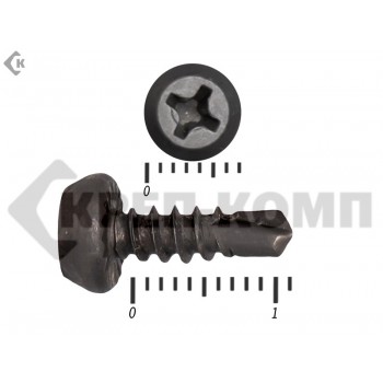 Саморез "клоп " со сверлом черный 3,5х11 Малая фасовка (200шт) Prokrep