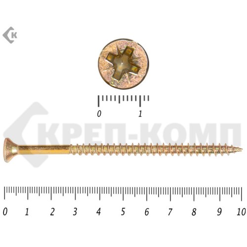 Саморез желтый цинк POZY 6х100 Малая фасовка (5шт) Prokrep Саморез желтый цинк POZY 6х100 Малая фасовка (5шт) Prokrep