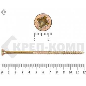 Саморез желтый цинк POZY 6х120 Малая фасовка (5шт) Prokrep