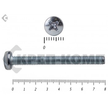 Винт полуцилиндрическая головка,цинк DIN7985 4х80 Средняя фасовка (150шт) Prokrep
