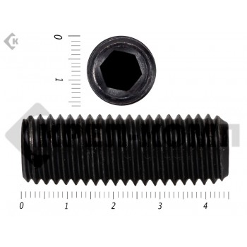 Винт установочный с внутр.шестигранником DIN 913 16х45 пр.12.9 тупой конец, черный МОСКРЕП (20шт.) МОСКРЕП
