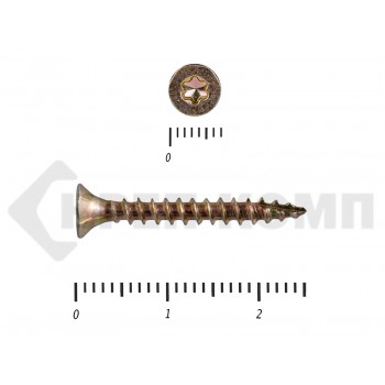 Саморезы Конструкционные, потай Torx, желтый цинк3.0х 25 мм (50 шт) Rusconnect